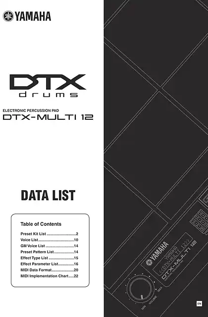 yamaha雅马哈DTX-MULTI 12 Data List